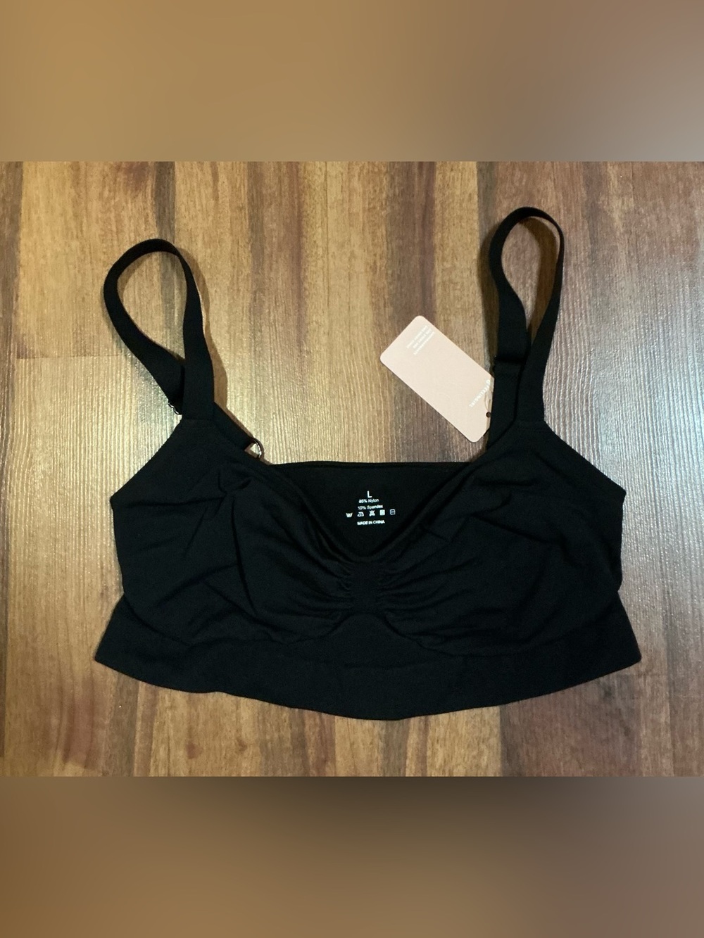 Seamless Black Comfort Bralette feelingirl nwt large everyday wireless bras